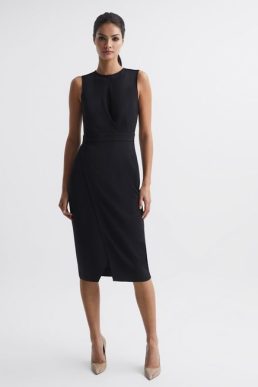 Reiss LAYLA Sleeveless Bodycon Dress Black