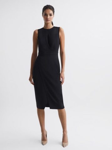 Reiss LAYLA Sleeveless Bodycon Dress Black