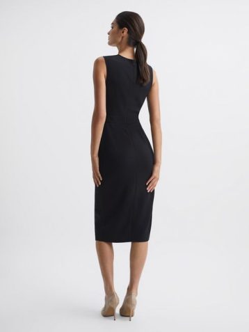 Reiss LAYLA Sleeveless Bodycon Dress Black