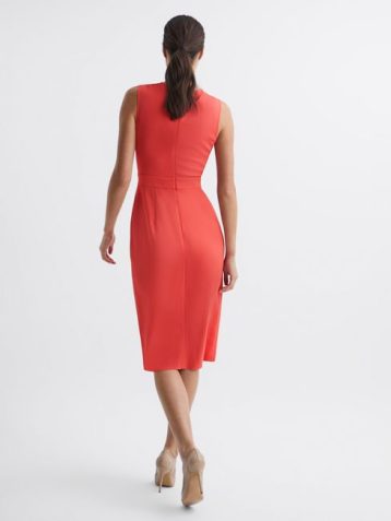 Reiss LAYLA Sleeveless Bodycon Dress Coral