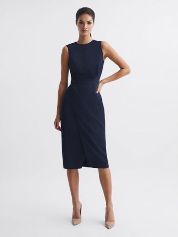 Reiss LAYLA Sleeveless Bodycon Dress Navy