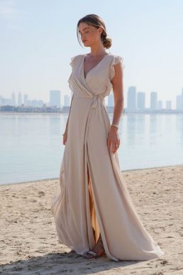 TFNC D0106 Mink Maxi Bridesmaid Dress