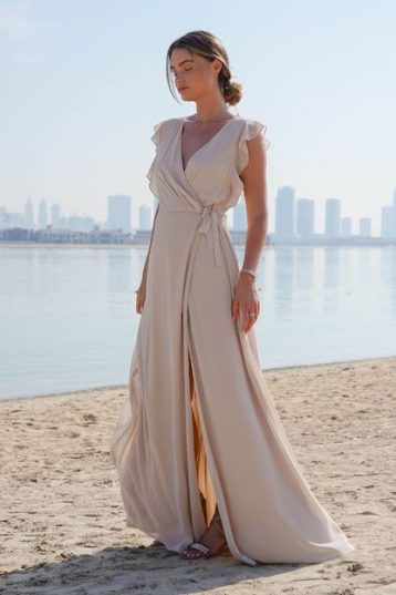 TFNC D0106 Mink Maxi Bridesmaid Dress