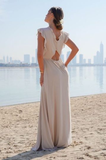 TFNC D0106 Mink Maxi Bridesmaid Dress