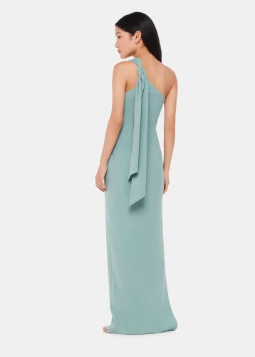 Whistles Bethan One Shoulder Bridesmaid Maxi Dress Sage Green