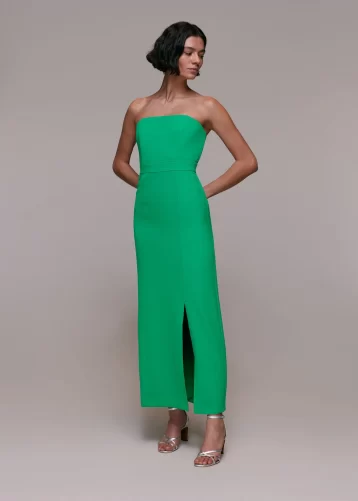 Whistles Gemma Strapless Maxi Dress Green