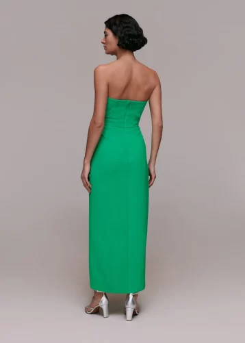 Whistles Gemma Strapless Maxi Dress Green