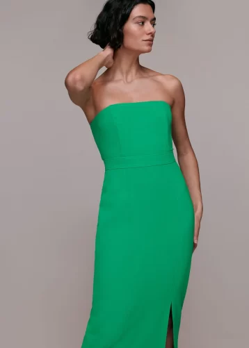 Whistles Gemma Strapless Maxi Dress Green