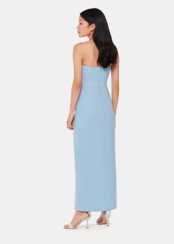 Whistles Gemma Strapless Maxi Dress Pale Blue