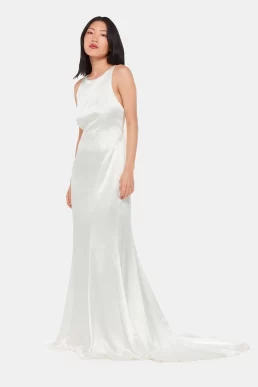 Whistles Lina Satin Wedding Dress Ivory