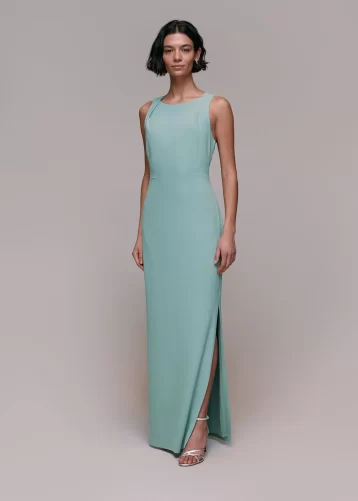 Whistles Tie Back Maxi Dress Sage Green