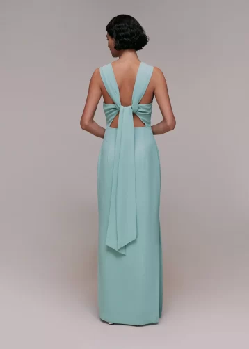 Whistles Tie Back Maxi Dress Sage Green