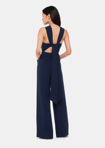 Whistles Tie Back Maxi Jumpsuit Navy Blue