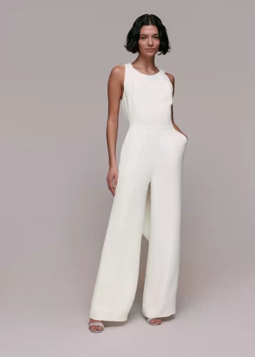 Whistles Tie Bak Wedding Jumpsuit Ivory