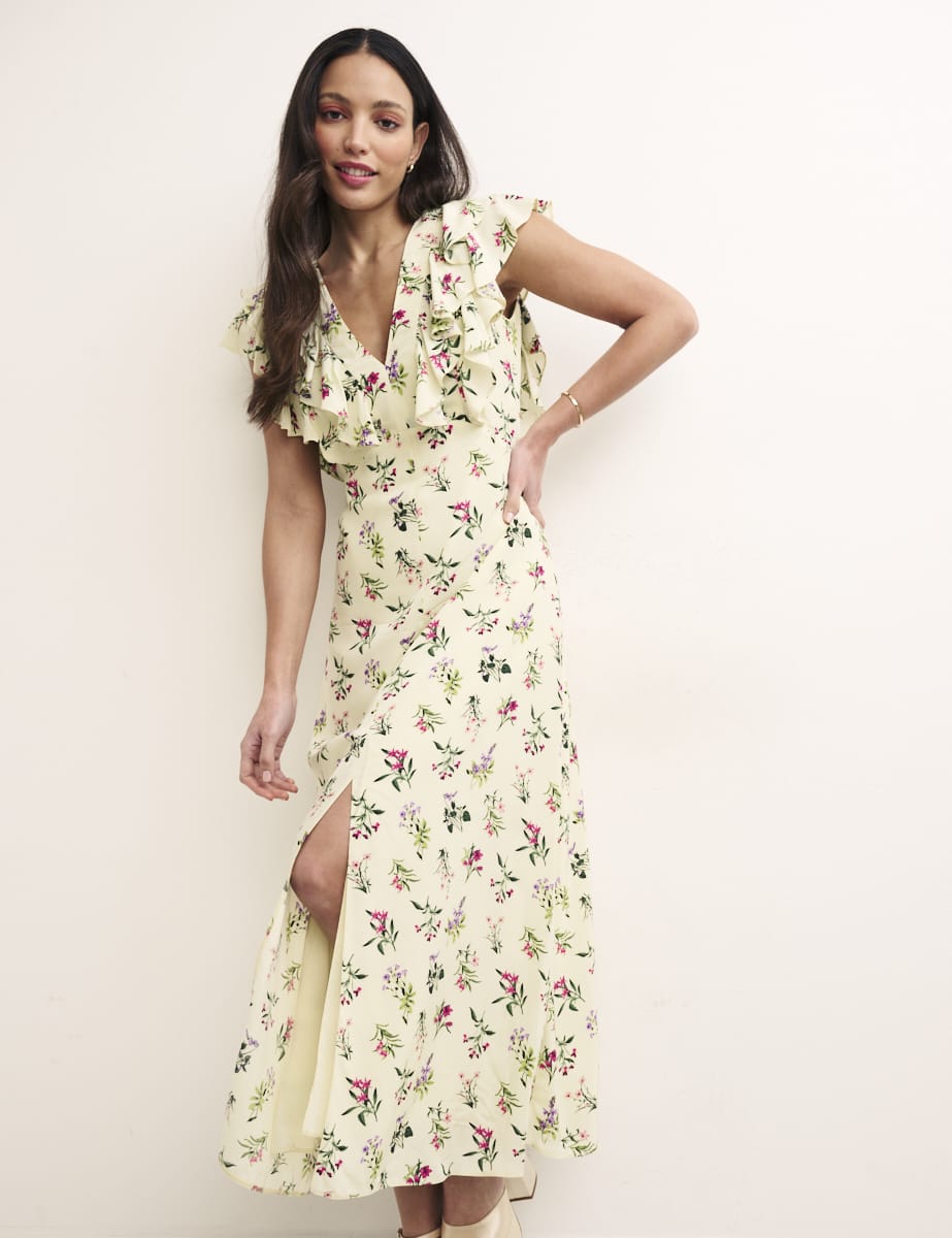 Cream Floral Coco Sleeveless Midi Dress LENZING™ ECOVERO™ VISCOSE, £99.00