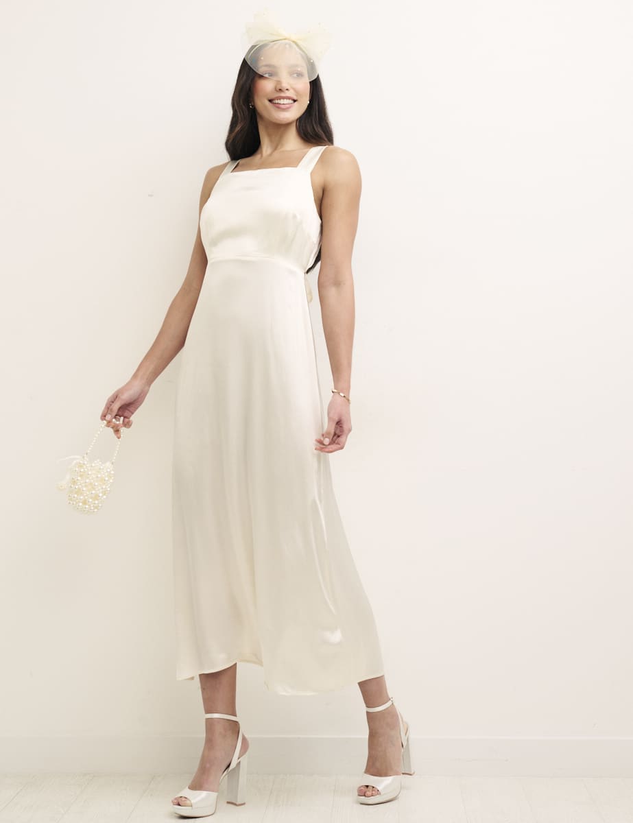 Ivory Satin Dora Midaxi Bridesmaid Dress, £75.00