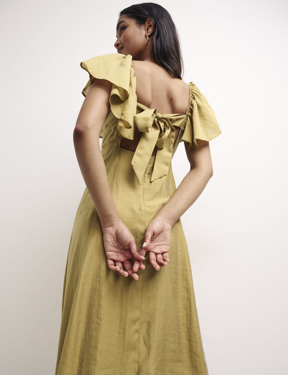 Olive Green Dove Midi Dress TENCEL™ LYOCELL, £95.00