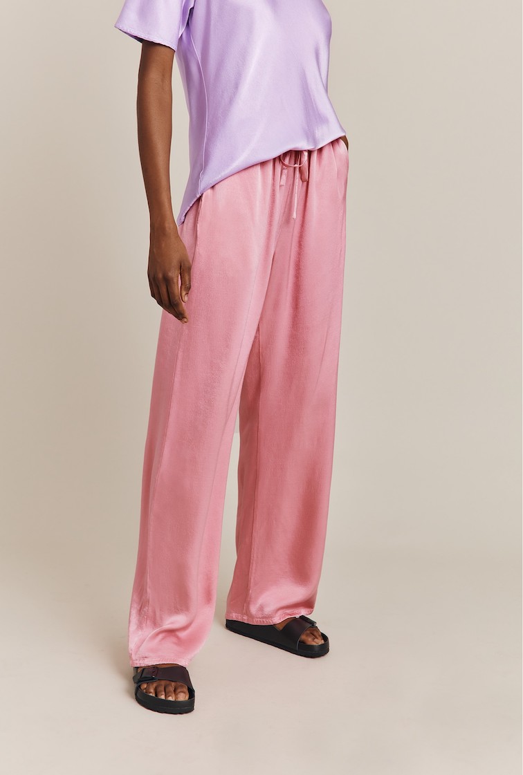 Imogen Satin Wide Leg Trouser Pink, £79