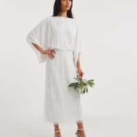 Joanna Hope Pleated Lace Bridal Maxi Dress, Ivory