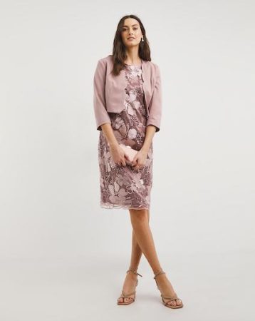 Joanna Hope Joanna Hope Blush Sequin Dress and Jacket Blush