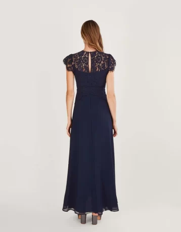 Monsoon Louise lace maxi bridesmaid dress blue navy