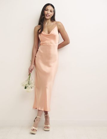 Nobody's Child Peach Bridesmaid Trixie Midaxi Dress