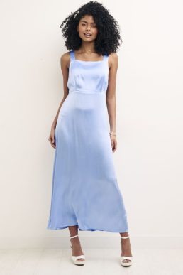 Nobody's Child Sky Blue Satin Dora Midaxi Bridesmaid Dress