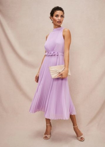 Phase Eight Simara Pleat Dress Crocus Lilac