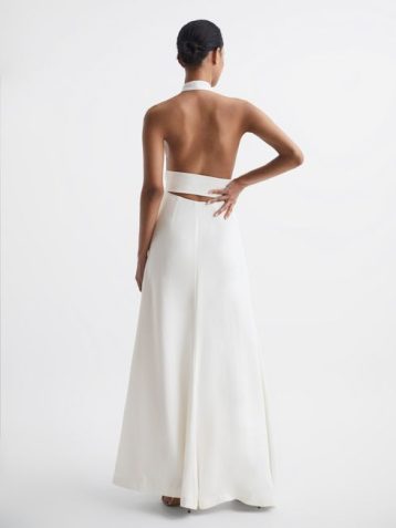 Reiss Grace Maxi Dress with Cape White