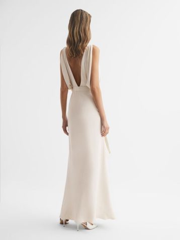 Reiss Ida Cowl Neck Bridesmaid Dress Ivory