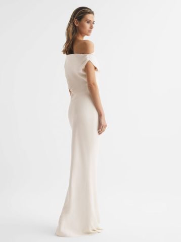 Reiss Loretta Off The Shoulder Maxi Dress Ivory