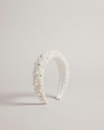 Ted Baker Pearlen Pearl Crystal Headband Ecru