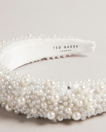 Ted Baker Pearlen Pearl Crystal Headband Ecru