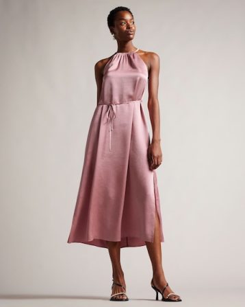 Ted Baker Roxieyy Halterneck Midaxi Dress Dusty Pink Blush