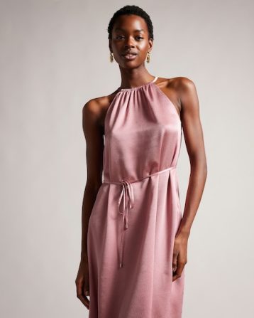 Ted Baker Roxieyy Halterneck Midaxi Dress Dusty Pink Blush