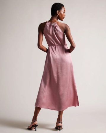 Ted Baker Roxieyy Halterneck Midaxi Dress Dusty Pink Blush