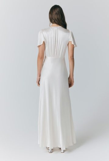 Ghost Delphine Satin Maxi Wedding Dress Ivory