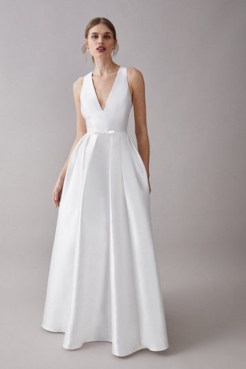 Coast Halter Neck Mini Bow Wedding Maxi Dress With Pockets