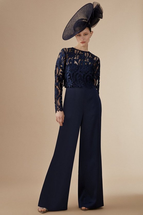 Lace jumpsuit with skirt 2024 overlay