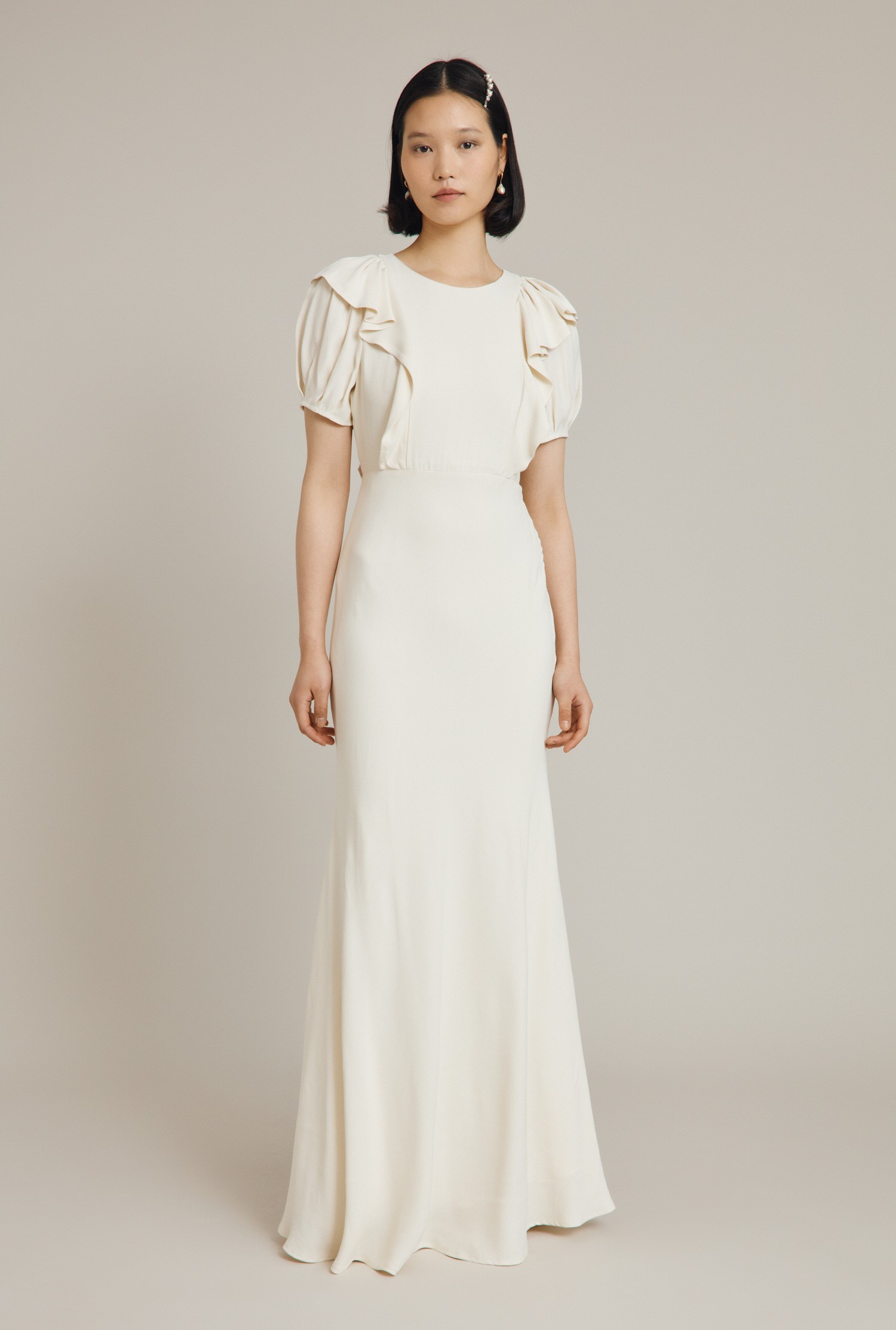 DELPHINE CREPE WEDDING DRESS Cloud Dancer £195