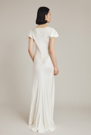 Ghost Ava Satin Maxi Dress Ivory