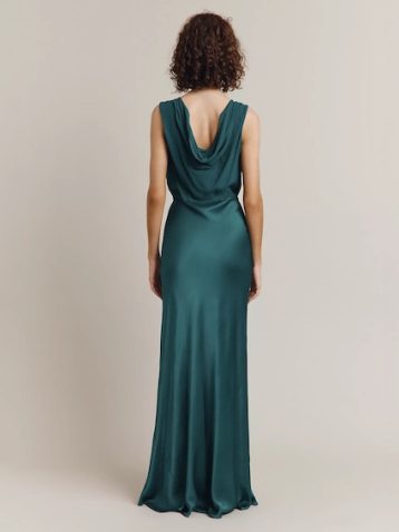 Ghost Beau Satin Maxi Dress, Emerald Green