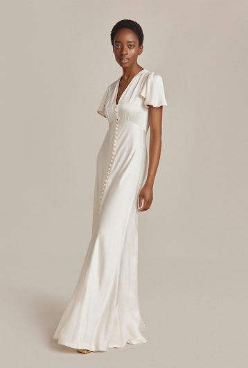 Ghost Delphine Satin Maxi Wedding Dress Ivory