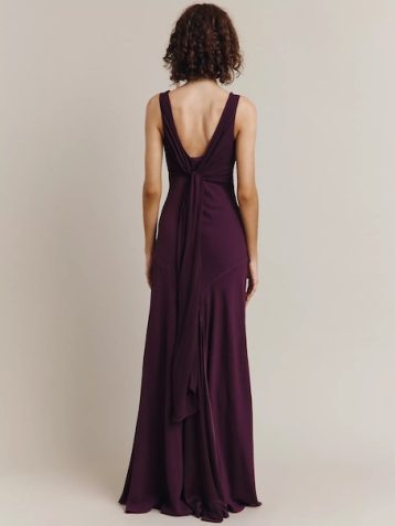 Ghost Olivia Satin Maxi Dress, Orchid Bloom/Plum