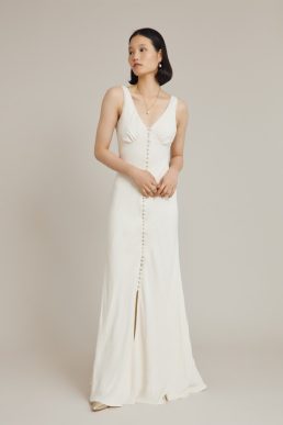 Ghost Phoebe Crepe Maxi Wedding Dress Ivory