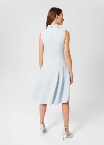 Hobbs Whilemina Fit And Flare Dress Pale Blue