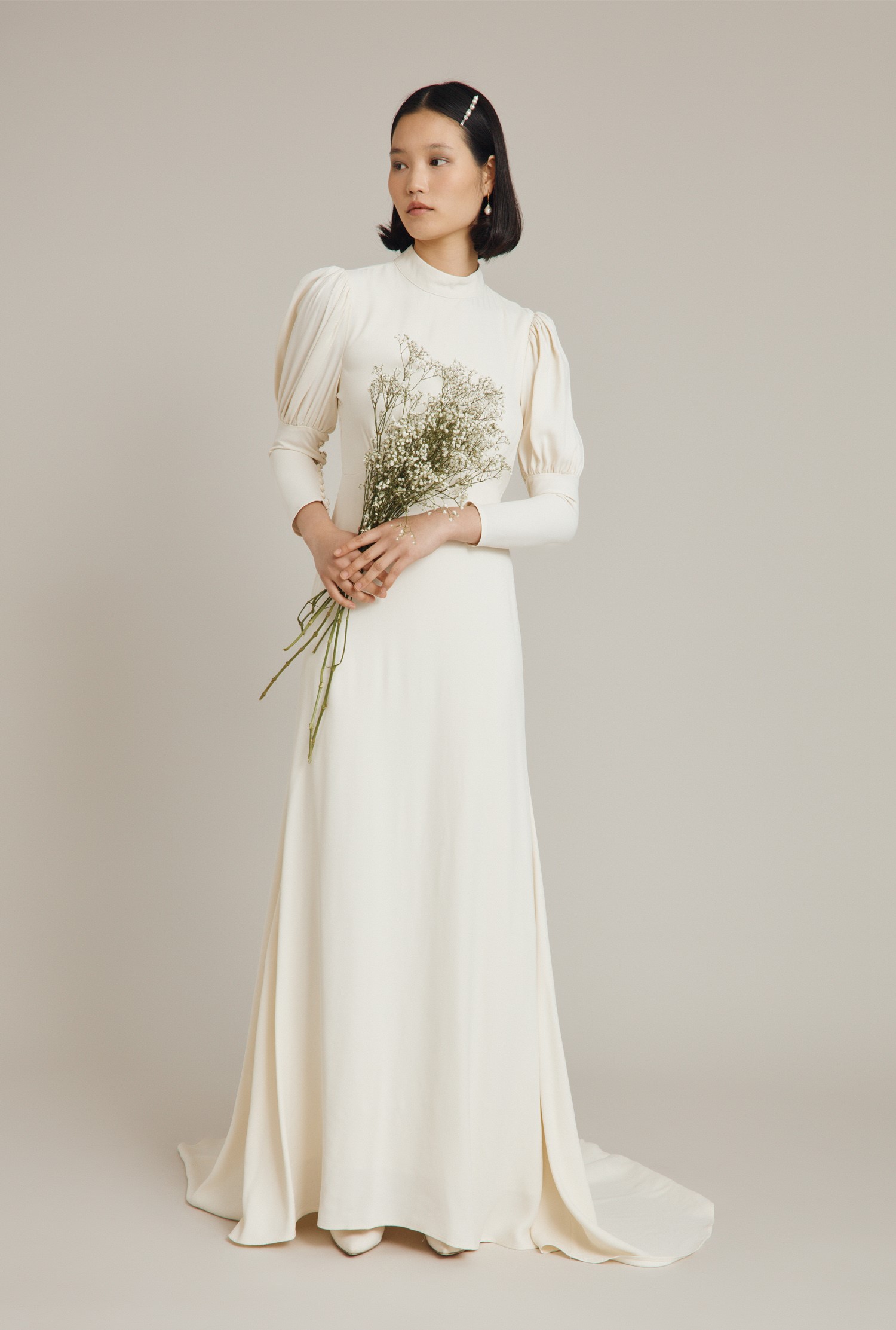 LAUREL CREPE WEDDING DRESS Cloud Dancer £495