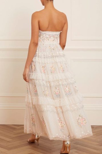 Needle & Thread Primrose Bouquet Strapless Ankle Gown