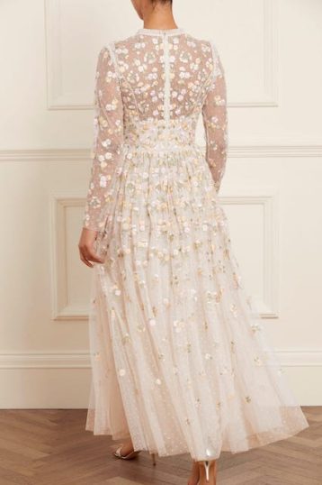 Needle & Thread Wildflower Ditsy Ankle Gown Champagne