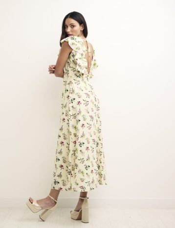 Nobody's Child Cream Floral Coco Sleeveless Midi Dress